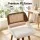 Artiss Set of 3 Wooden Swivel Bar Stools 60cm Seat Height White PU Rattan Backrest Plywood Legs Chrome Footrest