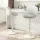 Artiss 2 Piece Bar Stools 64-85cm Adjustable Swivel Gas Lift Curved Backrest Faux Linen White
