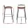 Artiss 2x Bar Stools - Brown PU, Foam Seat, 75cm Height, Powder-Coated Metal Frame, Anti-Slip Feet, 1-Year Warranty
