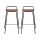Artiss 2x Bar Stools - Brown PU, Foam Seat, 75cm Height, Powder-Coated Metal Frame, Anti-Slip Feet, 1-Year Warranty