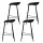 Artiss 4x Black Bar Stools, 67cm Height, Sleek Metal Frame, PP Plastic Seat, Minimalist Design, Anti-Slip Feet