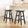 Artiss Baden Bar Stools Set of 2 – Black Beech Wood, 66.5cm High, Sturdy A-Frame, Split-Level Footrest, Anti-Slip
