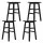 Artiss Baden Bar Stools Set of 4 - Black, Beech Wood, 66.5cm, Sturdy Saddle Seat, Anti-Slip, Ideal for Kitchen Counters
