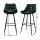 Artiss Bar Stools Set of 4, Velvet Chairs, Green, 76cm Seat Height, Chic Design, Anti-Slip Feet, Easy Assembly