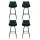 Artiss Bar Stools Set of 4, Velvet Chairs, Green, 76cm Seat Height, Chic Design, Anti-Slip Feet, Easy Assembly