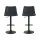 Artiss 2x Vintage Leather Bar Stools, Black, Swivel, Adjustable Height 60-81cm, 360° Swivel, Foam Padded, Floor Safe