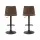 Artiss 2x Vintage Swivel Bar Stools, Brown Faux Leather, Adjustable 60-81cm, 360° Swivel, Black Powder-Coated Base