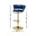 Artiss Vivien Bar Stools: Navy Velvet, Woven Backrest, Adjustable Height, 360° Swivel, Luxurious Design