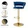 Artiss Vivien Bar Stools: Navy Velvet, Woven Backrest, Adjustable Height, 360° Swivel, Luxurious Design