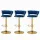 Artiss Vivien Bar Stools Set of 3 Velvet Upholstery Adjustable Height 150kg Navy Kitchen Counter Chairs