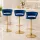 Artiss Vivien Bar Stools Set of 3 Velvet Upholstery Adjustable Height 150kg Navy Kitchen Counter Chairs