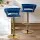 Artiss Vivien 4x Bar Stools - Navy Velvet, Woven Backrest, Adjustable Gas Lift, 360° Swivel, Sturdy Steel Base