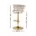 Artiss Vivien 2x Bar Stools - Gas Lift, Velvet Woven Backrest, Adjustable 360° Swivel, Ivory, 150kg Capacity