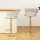 Artiss Vivien 2x Bar Stools - Gas Lift, Velvet Woven Backrest, Adjustable 360° Swivel, Ivory, 150kg Capacity