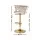 Artiss Vivien Bar Stools Set of 3 Adjustable Gas Lift 360 Degree Swivel Velvet Woven Backrest Ivory 150kg