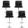 Artiss 4x Black Bar Stools PU Leather, Gas Lift, 360° Swivel, Chrome Base, Chequered Backrest, Adjustable Height