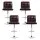 Artiss 4-Piece Bar Stool Set with PU Leather 360-Degree Swivel Gas Lift and Chrome Finish Chocolate Brown