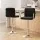 Artiss 2x Black Leather Bar Stools w/ Armrest, Gas Lift, 360° Swivel, Chequeered Backrest, 68-81cm Adjustable Height