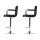 Artiss 2x Black Leather Bar Stools w/ Armrest, Gas Lift, 360° Swivel, Chequeered Backrest, 68-81cm Adjustable Height