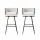 Artiss 2x Vivien Bar Stools - Woven Velvet, Metal, Ivory, 75cm, Ergonomic Design, Cushioned Back, 120kg Capacity