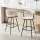 Artiss 2x Vivien Bar Stools - Woven Velvet, Metal, Ivory, 75cm, Ergonomic Design, Cushioned Back, 120kg Capacity
