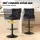 Artiss Velvet Adjustable Bar Stool 63-83.5cm Height, Nailhead Trim, Steel Frame, Padded Seat, Black, Kitchen Counter