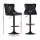 Artiss 2x Velvet Bar Stools Adjustable Height 63-83.5cm, Nailhead Trim, Metal Frame, Padded Seat, Black