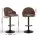Artiss 2x Brown Swivel Bar Stools - Ergonomic Shell Design with Adjustable Height, PU Leather, Metal Frame