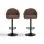 Artiss 2x Brown Swivel Bar Stools - Ergonomic Shell Design with Adjustable Height, PU Leather, Metal Frame