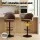 Artiss 2x Brown Swivel Bar Stools - Ergonomic Shell Design with Adjustable Height, PU Leather, Metal Frame