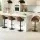Artiss 4x Bar Stools - Shell Leather, Swivel, Gas Lift, Adjustable Height (87-108cm), Ergonomic Design, Brown