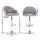 Artiss Set of 2 Grey PU Leather Swivel Bar Stools with Adjustable Gas Lift, Ergonomic Shell Design, and Metal Frame