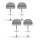 Artiss 4x Grey Shell Leather Bar Stools - Swivel, Adjustable Gas Lift, 120kg Capacity, Easy Assembly, Modern Style