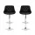 Artiss 2 Pack Black Bar Stools with PU Leather, Gas Lift, Swivel Seat, 62-82cm Seat Height and 150kg Capacity