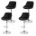 Artiss 4 Piece Bar Stool Set Black PU Leather Padded Gas Lift 150kg Swivel Chrome Base