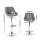 Artiss Elan Bar Stools 2 Pack Grey PU Leather Padded Gas Lift Swivel 62–82cm 150kg Chrome Base