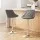 Artiss Elan Bar Stools 2 Pack Grey PU Leather Padded Gas Lift Swivel 62–82cm 150kg Chrome Base