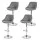 Artiss 4 Piece Bar Stool Set with PU Leather, Gas Lift, 360 Degree Swivel Seats and 150kg Capacity Grey