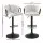 Artiss Set of 2 Adjustable Velvet Bar Stools, Ergonomic Woven Design, 82-102cm Height, Ivory, Durable Metal Frame