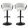 Artiss Set of 2 Adjustable Velvet Bar Stools, Ergonomic Woven Design, 82-102cm Height, Ivory, Durable Metal Frame