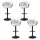 Artiss Set of 4 Adjustable Velvet Bar Stools, Ergonomic Woven Design, Gaslift, Metal Armrests, Ivory, 82-102cm Height