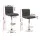 Artiss 2x Arne Bar Stools - Grey PU Leather, Gas Lift, 360° Swivel, High Backrest, Chrome Finish, 66-79cm Adjustable