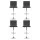 Artiss Set of 4 Grey Bar Stools - PU Leather, Chrome Finish, Adjustable Height, 360° Swivel, Foam Padded, 150kg Capacity