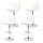 Artiss Set of 4 White Bar Stools, PU Leather, Adjustable Gas Lift, 360° Swivel, High Backrest, Chrome Finish, 66-79cm