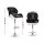 Artiss 2x Black & White Bar Stools - Adjustable Height, PU Leather, 360° Swivel, Thick Padded Seat, Chrome Finish