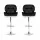 Artiss 2x Black & White Bar Stools - Adjustable Height, PU Leather, 360° Swivel, Thick Padded Seat, Chrome Finish
