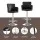 Artiss 2x Black Leather Bar Stools Swivel Adjustable Gas Lift PU Counter Chairs, Full Back, Chrome Base, 53-75cm