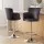 Artiss 2x Brown PU Leather Bar Stools, Swivel Adjustable Gas Lift, Chrome Steel, Full Back, 53–75cm, Set of 2