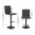 Artiss 2x Grey Vintage Leather Bar Stools, Adjustable Gas Lift, 360° Swivel, High Back, Footrest, Floor Protector