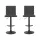 Artiss 2x Grey Vintage Leather Bar Stools, Adjustable Gas Lift, 360° Swivel, High Back, Footrest, Floor Protector